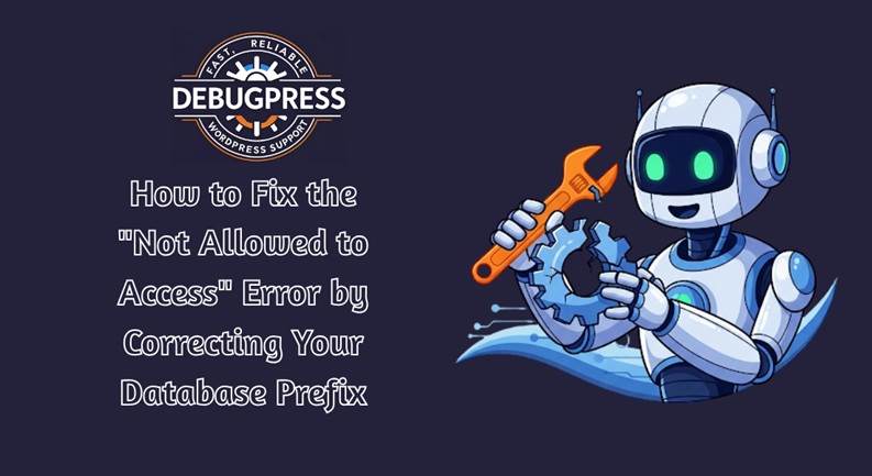 How to Fix the Not Allowed to Access Error by Correcting Your Database Prefix